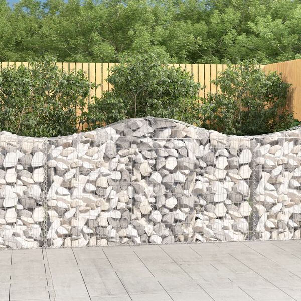 vidaXL Arched Gabion Baskets 50 pcs 78.7"x11.8"x39.4"/47.2" Galvanized Iron
