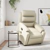 vidaXL Stand up Massage Recliner Chair Cream Faux Leather
