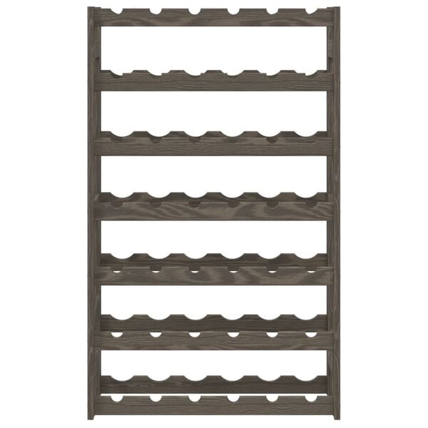 vidaXL Wine Rack for 42 Bottles Grey Solid Wood Pine
