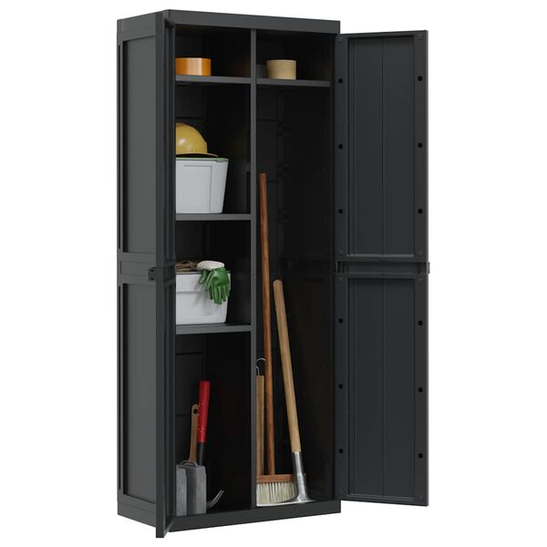 vidaXL Outdoor Storage Cabinet Black Polypropylene (PP) Large Storage