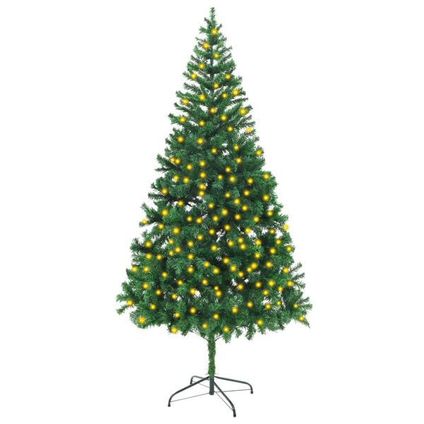 vidaXL Christmas Tree Green PVC 82.7 in Fake Christmas Tree