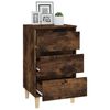 vidaXL Bedside Cabinet Smoked Oak Engineered wood, solid eucalyptus wood