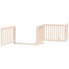 vidaXL Dog Gate Set of 10 Light Brown Solid Poplar wood Large Foldable