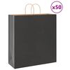 vidaXL Paper Bags 50 pcs with Handles Black 45x17x48 cm