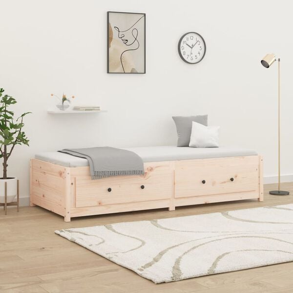 vidaXL Day Bed Natural Pine Solid pinewood, plywood Small