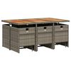 vidaXL Garden Dining Set Grey PE Rattan 10-seater Foldable