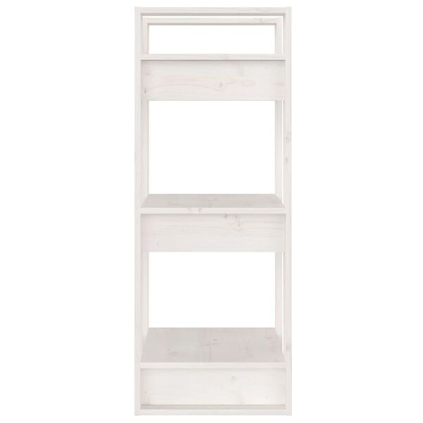 vidaXL Book Cabinet White Solid pine wood 16.1x13.8x35.8 in Book Cabinet