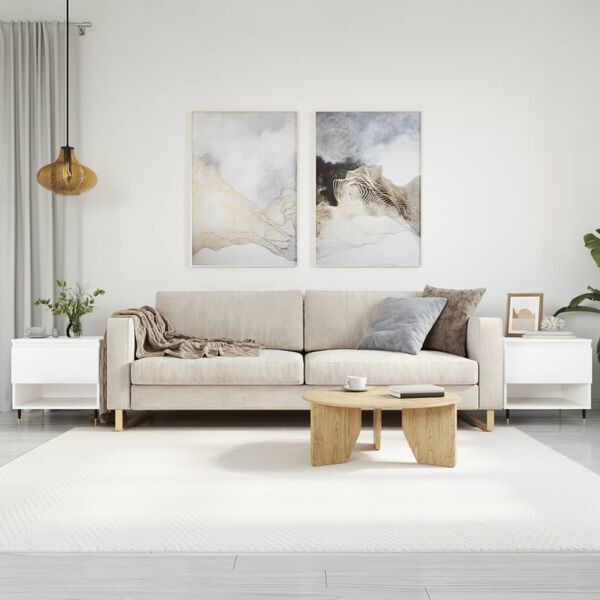 vidaXL Coffee Table Set of 2 High Gloss White Engineered Wood, Metal