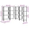 vidaXL 4-Layer Storage Shelves 4 pcs Anthracite Steel&Engineered Wood