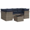 vidaXL 7 Piece Patio Sofa Set with Cushions Gray Poly Rattan
