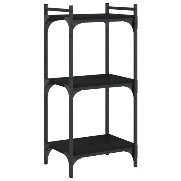 vidaXL Bookcase Black Engineered wood Medium Adjustable Feet Bookcase