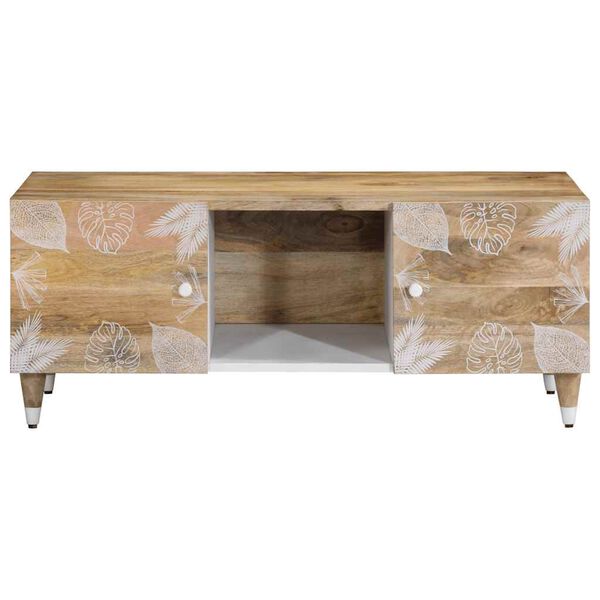 vidaXL Coffee Table Natural Mango with white paint