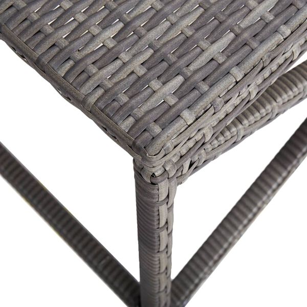 vidaXL Bench Grey PE (polyethylene) rattan, Powder-coated steel 31.5 in