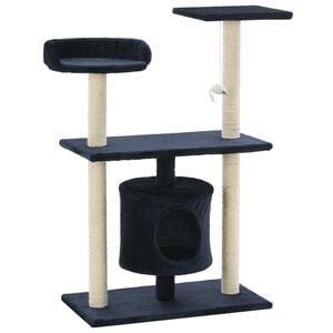 vidaXL Cat Tree Dark Blue Engineered wood, Carton, Plush fabric, Sisal rope