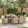 vidaXL Garden Dining Set 7 pcs Beige Poly Rattan