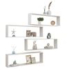 vidaXL Wall Shelf Set of 4 High gloss white Engineered wood
