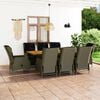 vidaXL Patio Dining Set Set of 8 Brown Round PE rattan 9 Piece Set