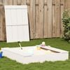 vidaXL Sandpit White Solid Pine Wood Medium Durable Wooden Sandpit