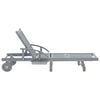 vidaXL Sunlounger Grey Solid acacia wood with grey wash, 100% polyester