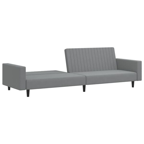 vidaXL Sofa Bed Light grey Velvet (100% polyester), wood, plastic Large