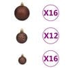 vidaXL Christmas Ball Set of 100 Brown Plastic 1.2 in, 1.6 in, 2.4 in