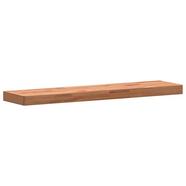 vidaXL Wall Shelf Natural Beech Wood Solid Beech Wood 31.5x7.9x1.6 in