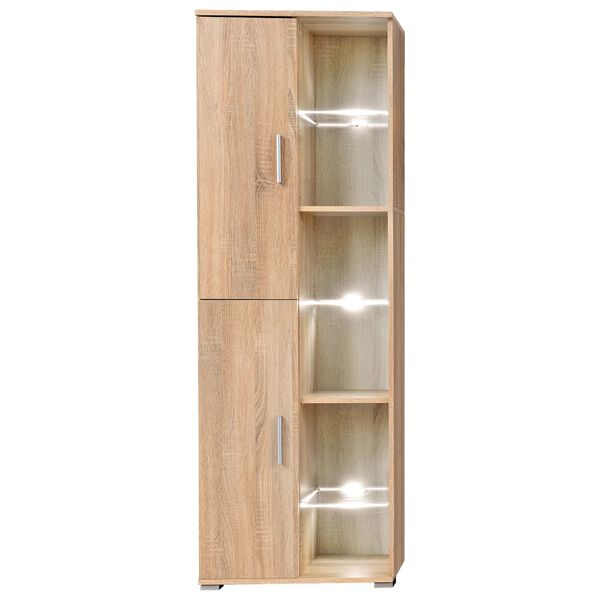 vidaXL TV Wall Unit Sonoma oak Engineered wood, Metal Large TV Wall Unit