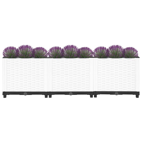 vidaXL Raised Bed White Polypropylene 47.2 x 15.7 x 15.0 in Durable