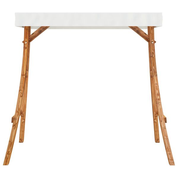 vidaXL Swing Frame Teak finish and cream roof Strong bent wood and polyester