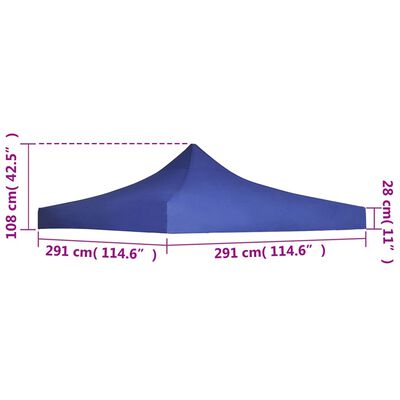 vidaXL Party Tent Roof 118.1"x118.1" Blue