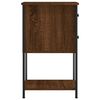 vidaXL Bedside Cabinet Set of 2 Brown Oak Engineered wood, Iron