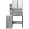 vidaXL Dressing Table Grey Sonoma Engineered wood and glass Medium