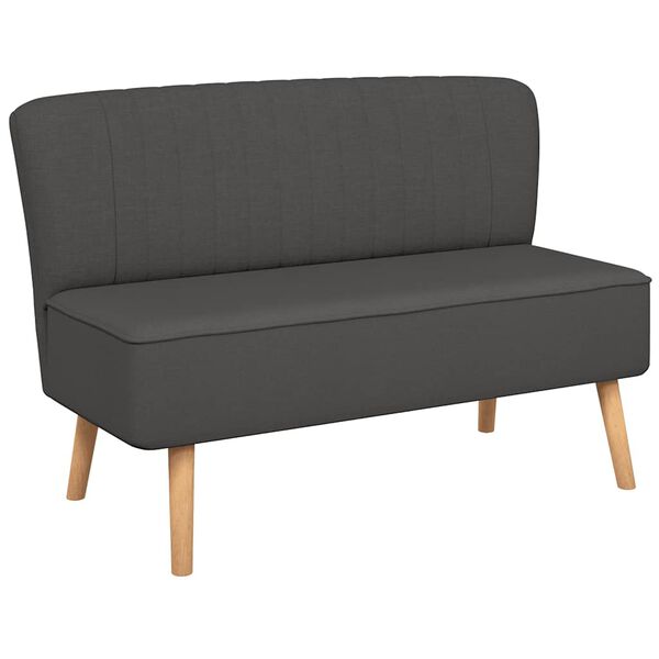 vidaXL Sofa Dark Grey Polyester fabric and wooden frame 2-seater Durable