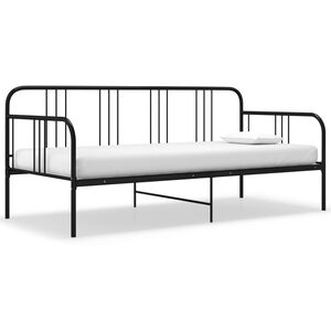 vidaXL Sofa Bed Frame Black Powder-coated metal Twin