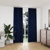 vidaXL Blackout Curtains 2 pcs with Hooks Velvet Dark Blue 55.1x96.5"