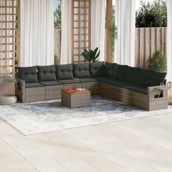 vidaXL Garden Sofa Set Grey
