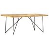vidaXL Dining Table Natural brown and black Solid mango wood, steel