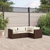 vidaXL Patio Lounge Set Brown PE Rattan Medium Modular