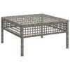 vidaXL Patio Footstool with Cushion Grey Poly Rattan