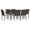vidaXL Garden Dining Set Brown