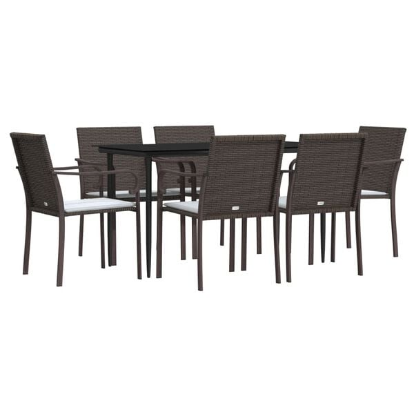 vidaXL Garden Dining Set Brown