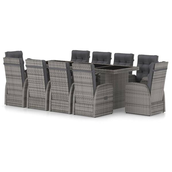 vidaXL Outdoor Dining Set Grey
