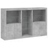 vidaXL Sideboard Concrete Grey Engineered wood, Glass Medium Sideboard