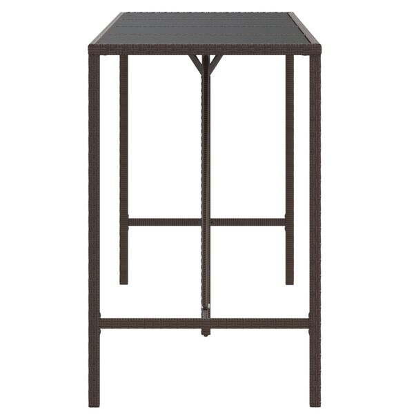 vidaXL Bar Table With Glass Top Brown, Black