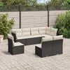 vidaXL Garden Sofa Set Black PE Rattan Large Modular Garden Sofa Set