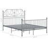 vidaXL Bed Frame Gray Powder-coated metal Double Durable Bed Frame