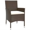 vidaXL Garden Chair Brown PE rattan, powder-coated steel Medium Modern