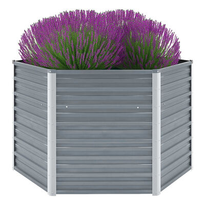 vidaXL Garden Raised Bed Galvanized Steel 50.8"x50.8"x30.3" Gray