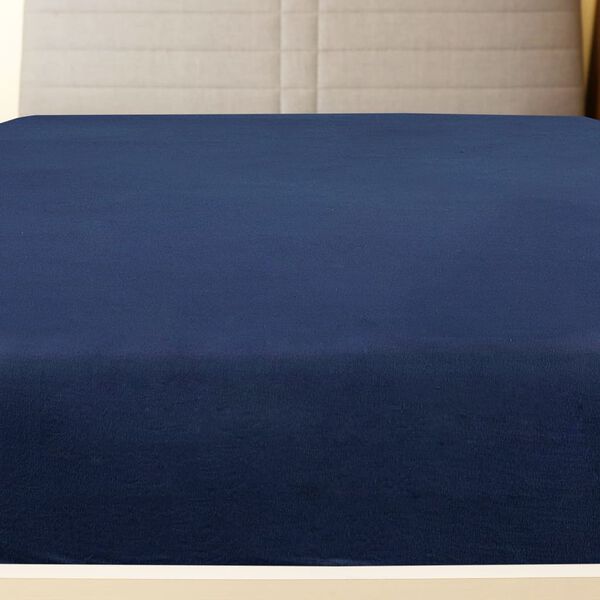 vidaXL Jersey Fitted Sheet Set of 2 Navy Blue 100% Cotton 70.9x78.7 in