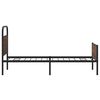 vidaXL Bed Frame Brown Oak Steel, Engineered Wood Twin Bed Frame